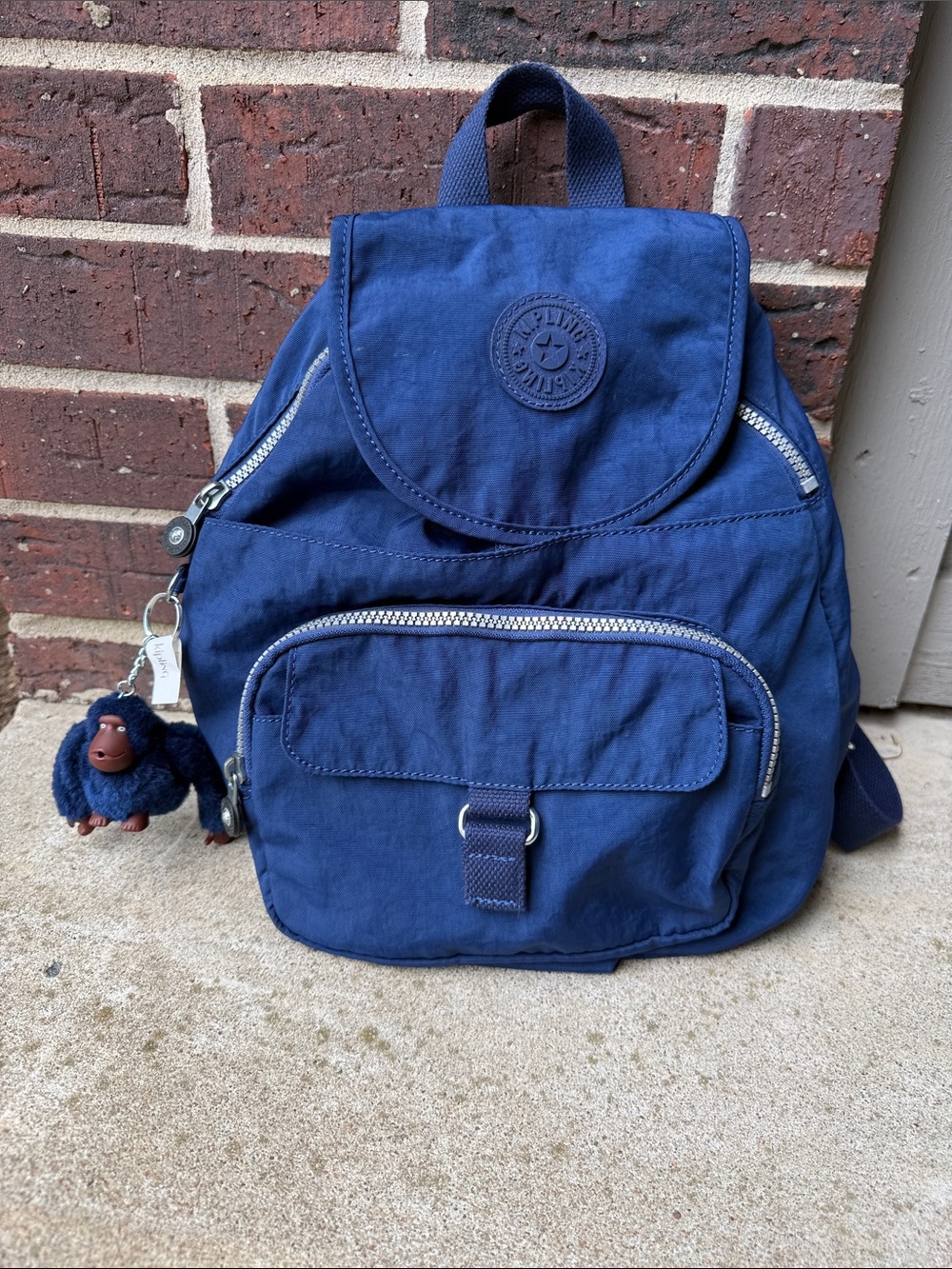 Kipling Mini Backpack with Monkey Charm